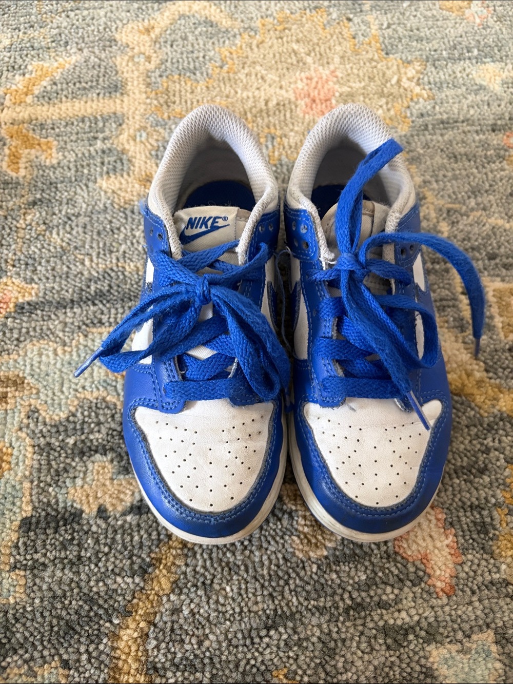 Nike Kids Royal Blue and White Low-Top Sneakers